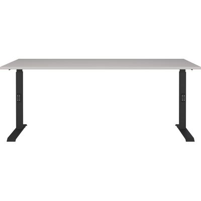 Schreibtisch GERMANIA "Lemont, mechanisch höhenverstellbar", braun (kaschmir, schwarz, kaschmir), B:180cm H:68cm T:80cm, Tische, Schreibtisch, Höhe 68-91 cm, mechanisch höheneinstellbar, kratzfeste Beschichtung