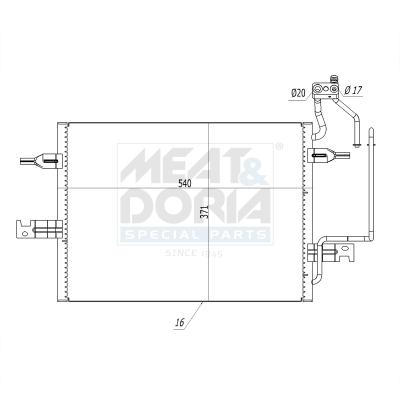 MEAT & DORIA Kondensator, Klimaanlage 991101 für Opel