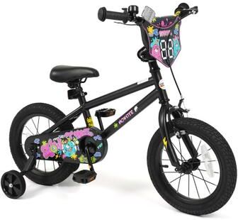Costway 14 Inch Kids Bike with Training Wheels for Ages 3-5 Years Old Black- Street Art Time