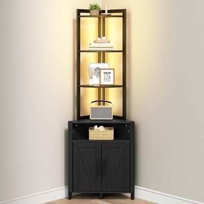 No "5-Tier Corner Shelf Stand - 18""D x 18""W x 67""H"