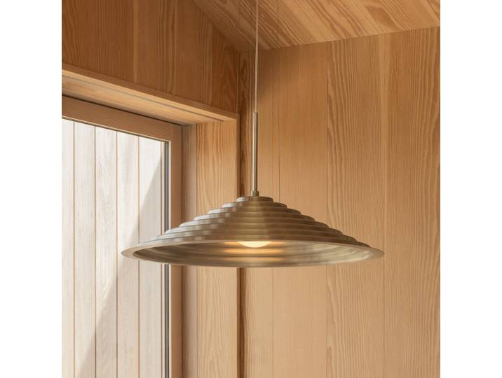 Chancery LED-Hängeleuchte, Ø 75 cm, aluminiumfarben - Audo Audo Copenhagen - Wohnzimmer - Design - Mit Schirm