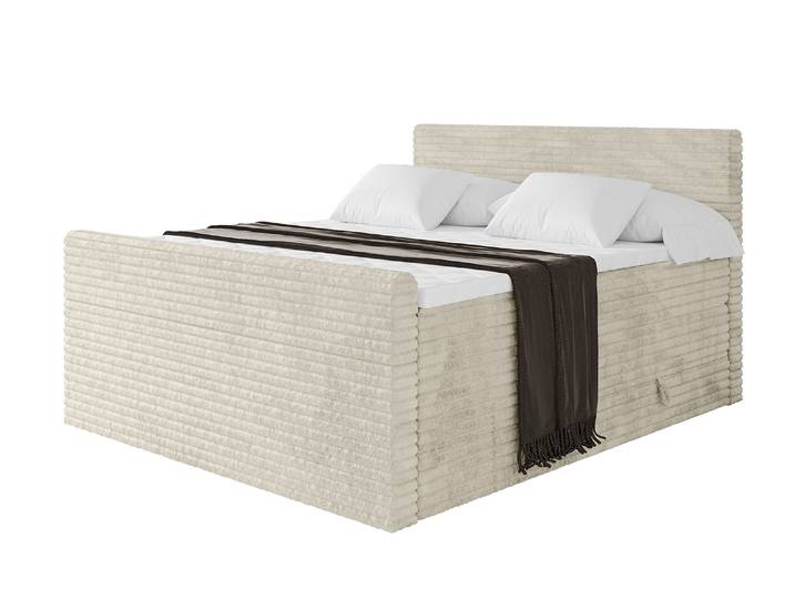 Boxspringbett TOLO-Z KING-v1 160x200 cm Creme - Tilia 03