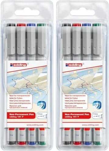 edding 151 Folienstifte-Set farbsortiert non-permanent 4 St.