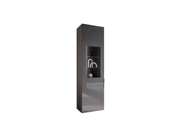 Vitrine mit Beleuchtung anthrazit - Glasfront - Breite 55 cm - SANTORIN