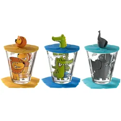 LEONARDO Kinder Trink - Set 9-tlg. Löwe / Krokodil / Elefant  Bambini , Glas