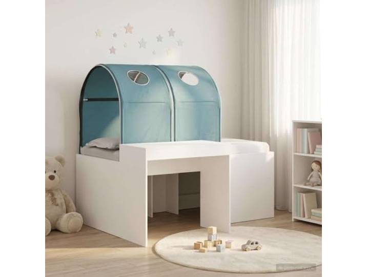 RJPLMFV Bett mit 3 Teilen, Holz, Technik, Hellblau Atmungsaktiver Lattenrost, Details aus weicher Mikrofaser, modernes kompaktes Design