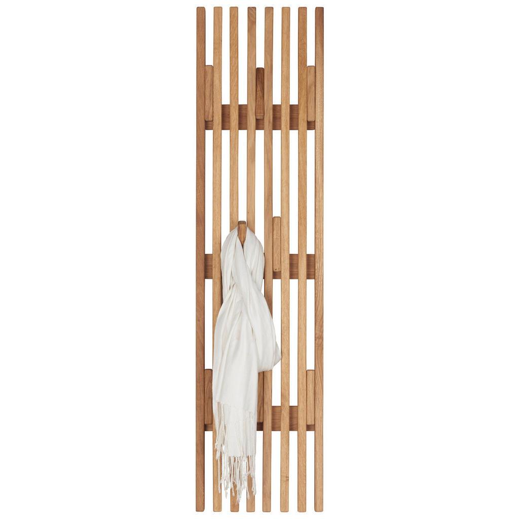 Linea Natura Garderobenpaneel , Holz , Eiche , massiv , 30x120x5.5 cm , Aufhängemöglichkeit , Garderobe, Garderobenpaneele, Garderobenpaneele