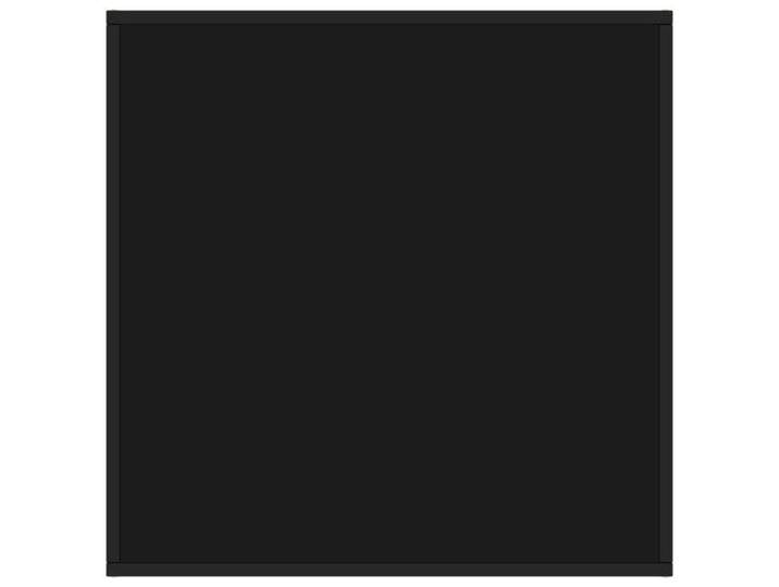 {Noir}Table moderne - Table basse salon - Noir avec verre noir 80x80x35 cm - Cadre robuste_7866
