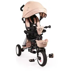 Byox Tricycle Flexy Lux 3 in 1 Dreirad, klappbar, Gummireifen, drehbarer Sitz, beige-gelb