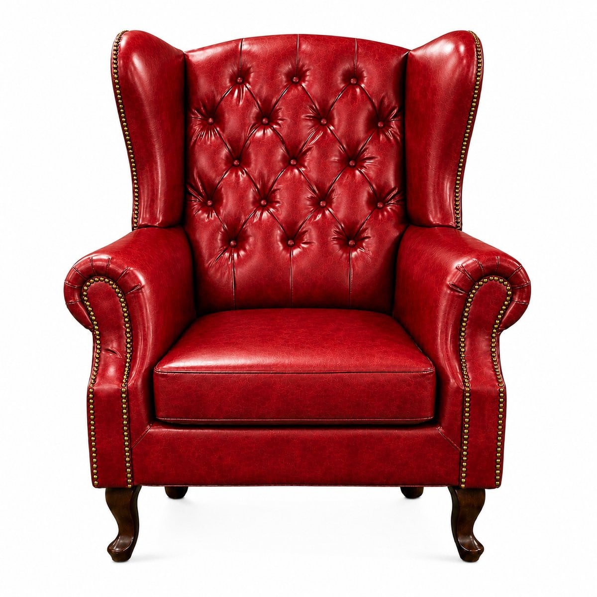 Chesterfield Fauteuil Rood Leer - Klassieke Lounge Stoel