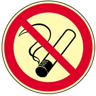 Aufkleber Rauchen verboten, Folie, langnachleuchtend, 160-mcd, Ø 200 mm