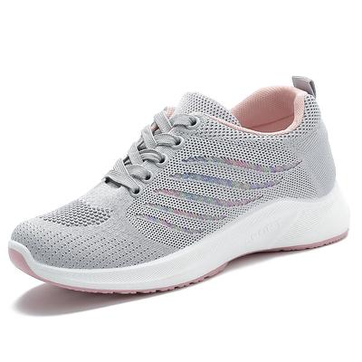 Spring Female Shoes New Womens Shoes, Soft Sole Breathable Running Shoes, Fashion Trend Lace Up Sports Female Footwear grey 38