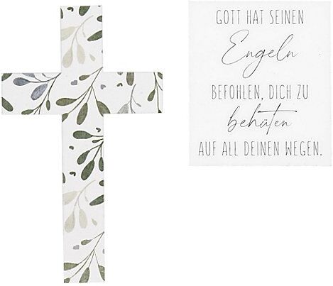 Wachsmotive "Blätterkreuz mit Spruch"