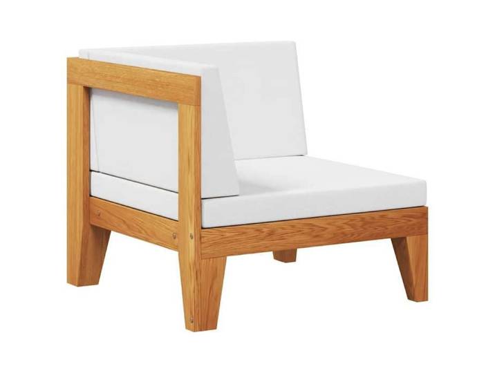 NEW 2025  Sofa de jardin - GKK - Banc d'angle por jardin - sectionnel et coussins - blanc crème Bois d'acacia GGK2485