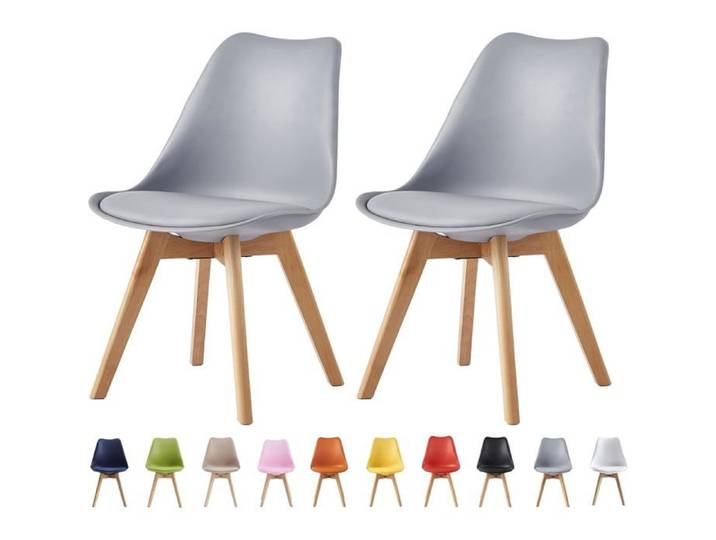 mcc direct Lot de 2 chaises de Salle à Manger de Cuisine de Bureau Chaise Coque Design Eva Gris