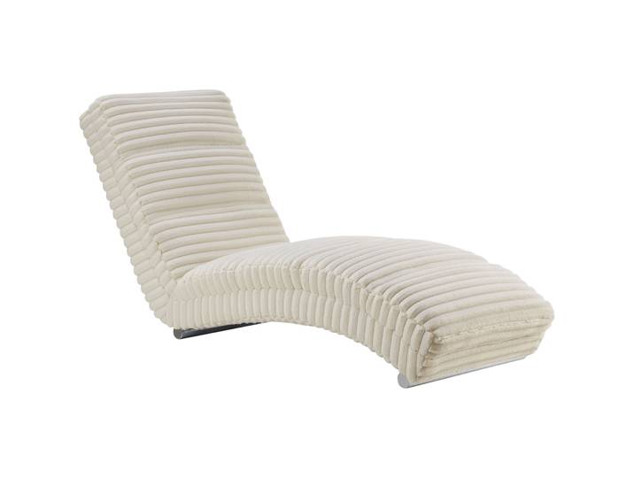 Chaiselongue Idis Beige Cordstoff, Metall B 170 T 60 H 82 cm - Chaiselongue