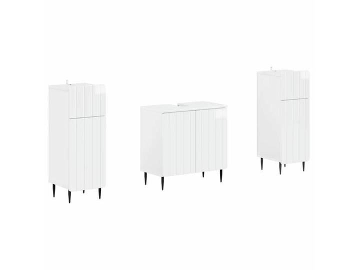 Elégance - Chic Armoire Haute et Cabinet sous lavabo - Ensemble de meuble de salle de bain - 3 pièces - ZWOLLE_0785769