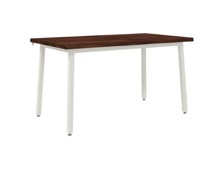 HAQWRDQSG Esstisch Massivholz Akazie 140x80cm Live Edge Stabiler Küchentisch aus Naturholz mit Beinen aus Stahl für das Esszimmer und Wohnzimmer.