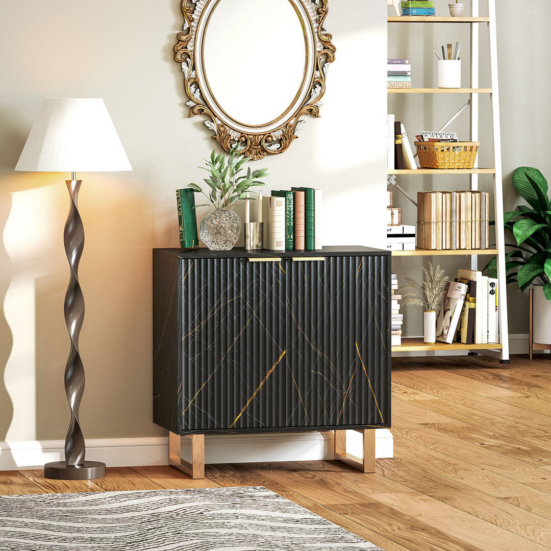 Fairmont Park 76.5cm Sideboard Black 77cm H X 76.5cm W X 39cm D