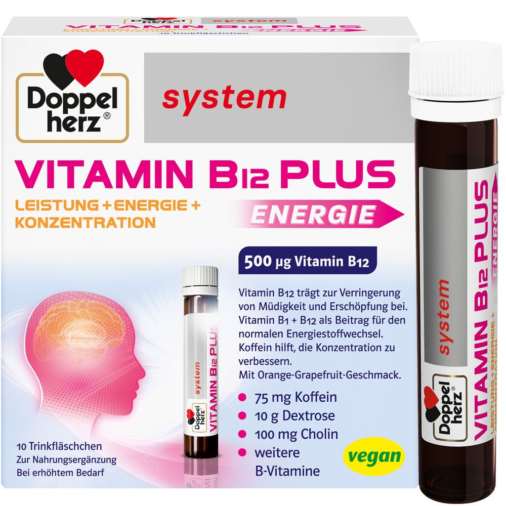 Doppelherz Vitamin B12 Plus system Trinkampullen 10x25 ml