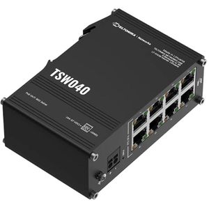 Teltonika Switch Fast Ethernet, TSW040, unmanaged, 8-Port, 100 Mbit/s, 8x PoE+