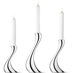 Georg Jensen, Kerzenständer, Kerzenständer 3er-Set stahlgrau