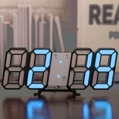 HomeDecorAndMore LLC 3D Led Digital Clock Limited Edition Black Blue