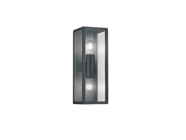Trio Leuchten Aussenwandleuchte, Anthrazit, Klar, Alufarben, Metall, Kunststoff, 14x38x13.5 cm, Lampen & Leuchten, Aussenbeleuchtung, Aussenleuchten