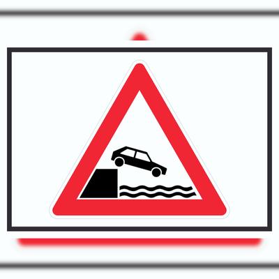 HB-Druck Achtung Ufer Symbol Schild A5 (148x210mm)
