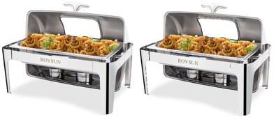 1 Set / 2 Set 9 Quarts Stainless Steel Rectangle Chafing Dish