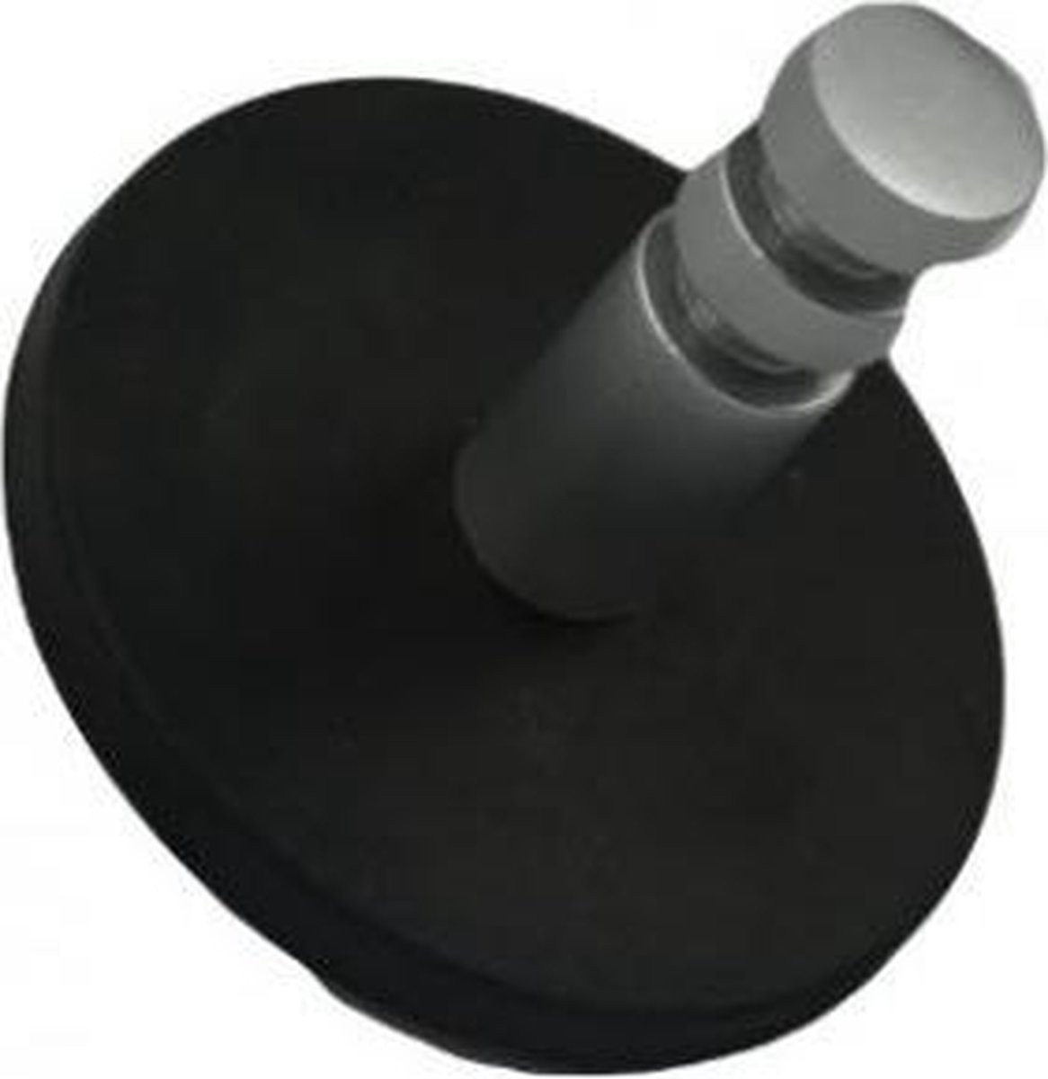 Magnetische jashaak rond zwart 1-haak - Magnetische kapstok voor op kantoor