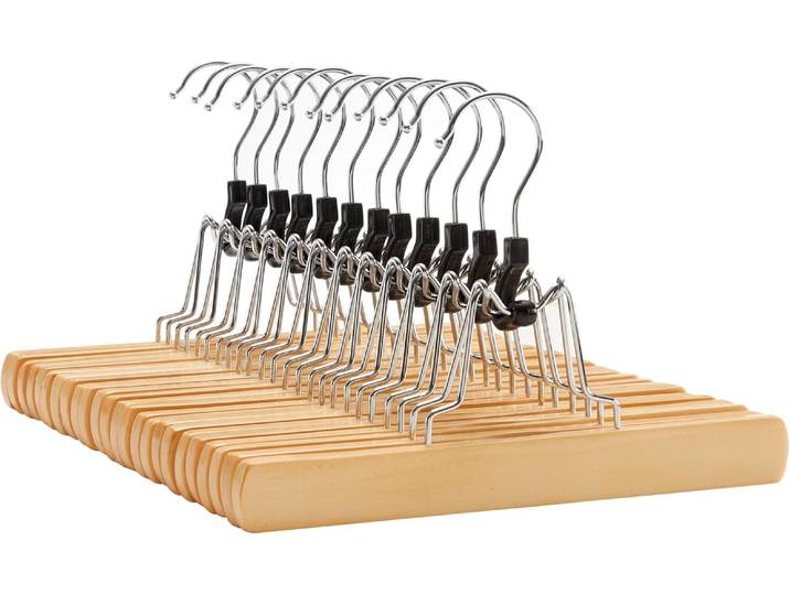 Hosenspanner 12er Set Holz Hosenbügel