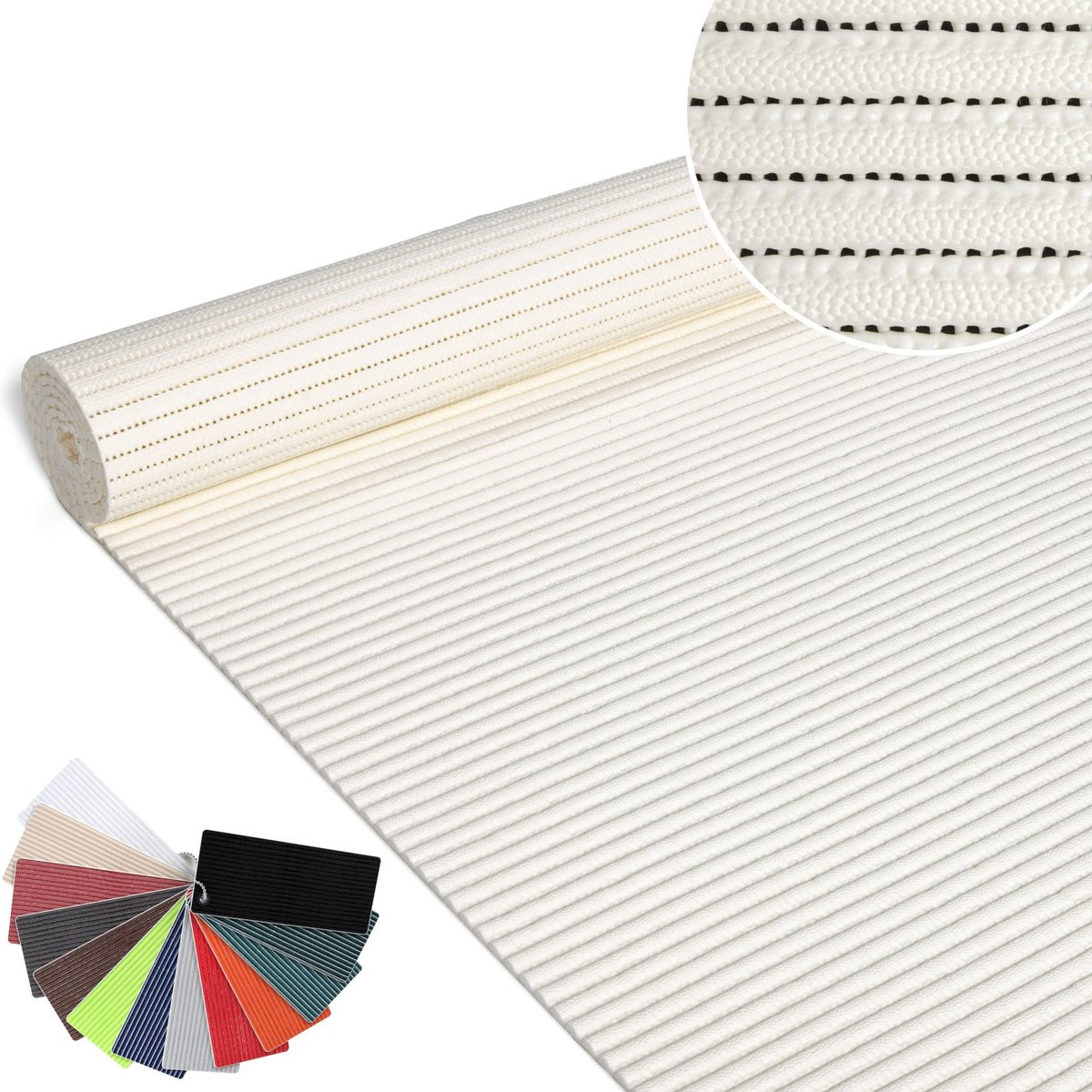 ANRO Badmat Wit 65x300 cm - Antislip - Sneldrogend