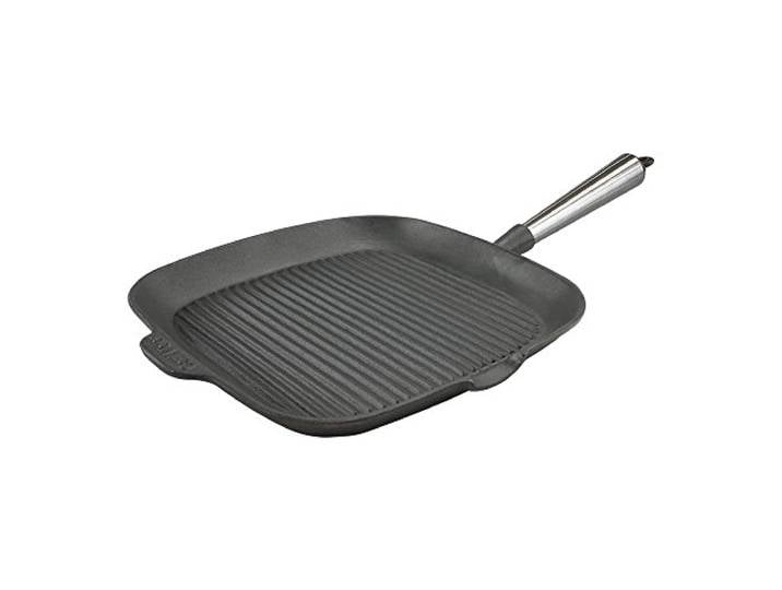Carl Victor - Gusseisen Grillpfanne eckig 28 x 28 cm mit Edelstahlgriff