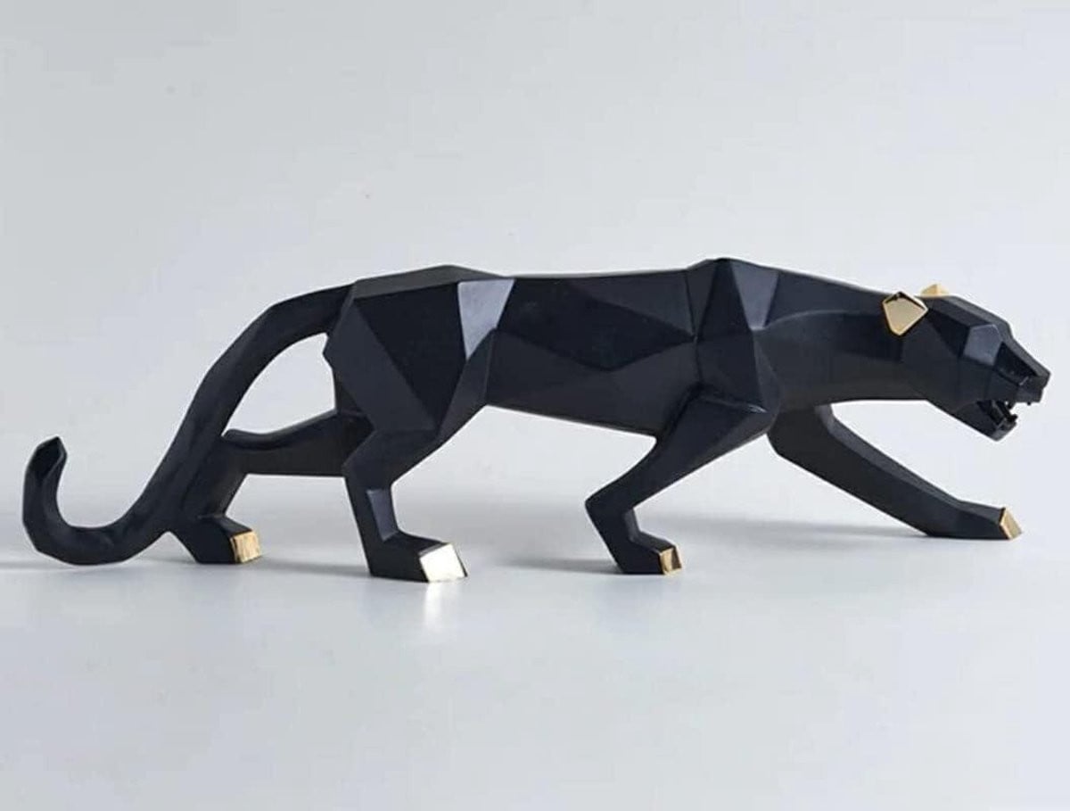 Modern Panter Decoratiebeeld in Zwart - 25,4 cm Lengte