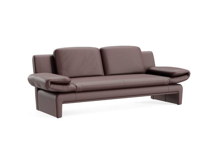 Elegantes Sofa Astra Leder kastanie B 308 cm T 83 cm - Farbe: Larina - kastanie 127 - Möbel Konfigurator: Traummöbel individuell zusammenstellen -