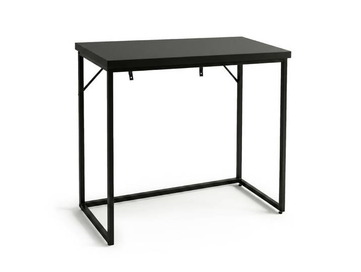 Table console style loft ORIGO 90 cm Noir Pieds noirs