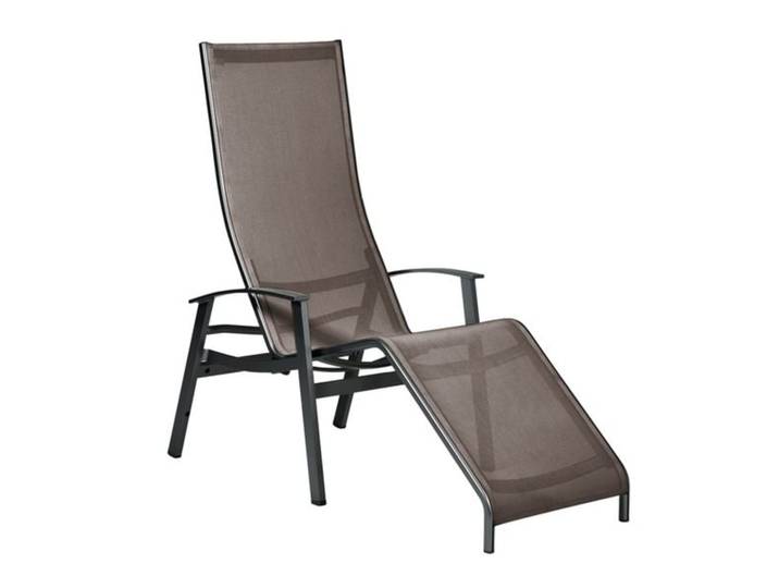 Karasek California TOP Bäderliege Aluminium/Textilene Dunkelgrau Braun