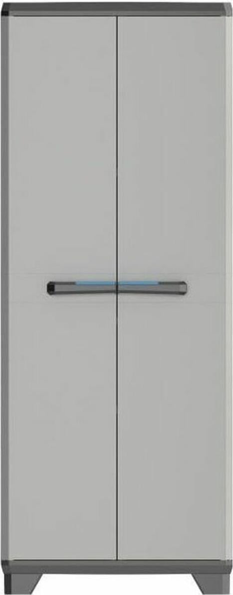 Keter Linear hoge opbergkast - Zwart/Grijs - H 173 x B 68 x D 39 cm - 3 verstelbare planken - Afsluitbaar