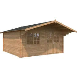 Palmako Gartenhaus Britta 17,5 m2 - 40 mm Hellbraun tauchimprägniert