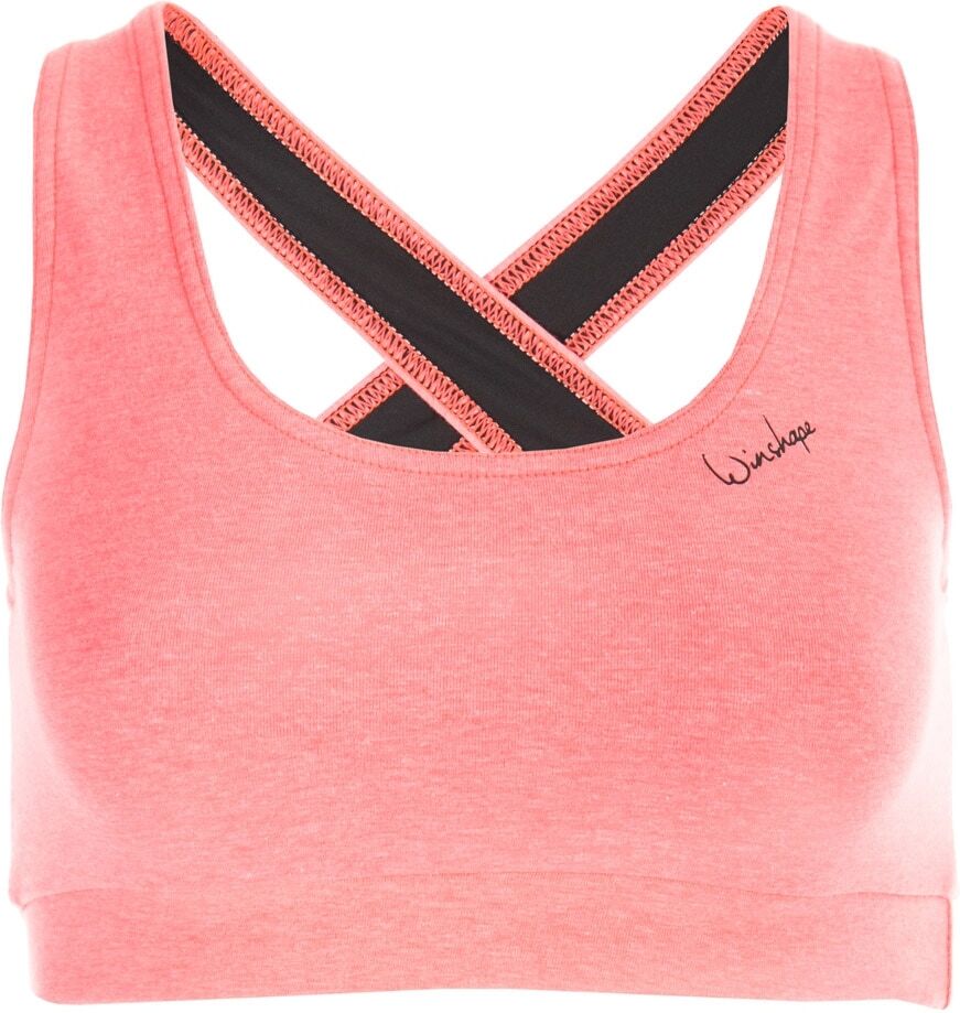 Sport-Bustier WINSHAPE "WVR4", Damen, Gr. XS, Normalgrössen, rot (neon coral), Obermaterial: 48% Baumwolle, 48% Polyester, 4% Elasthan, BHs Sport-Bustier, mit offenem „Drop Back Design“ neon coral XS, Normalgrössen