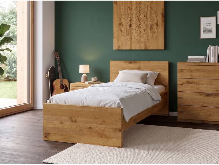 Kinder- und Jugendbett „Raphaela“ Wildeiche 100 x 200 cm Massivholz Wildeiche