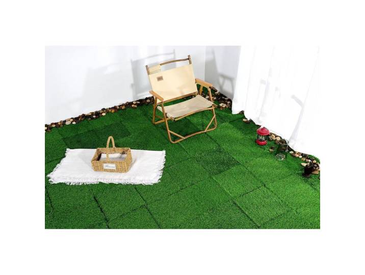 Carreaux d'herbe artificielle bricolage 36 pièces-12x12 pouces gazon antidérapant réaliste, faible entretien Durable pour Patio balcon arrière-cour