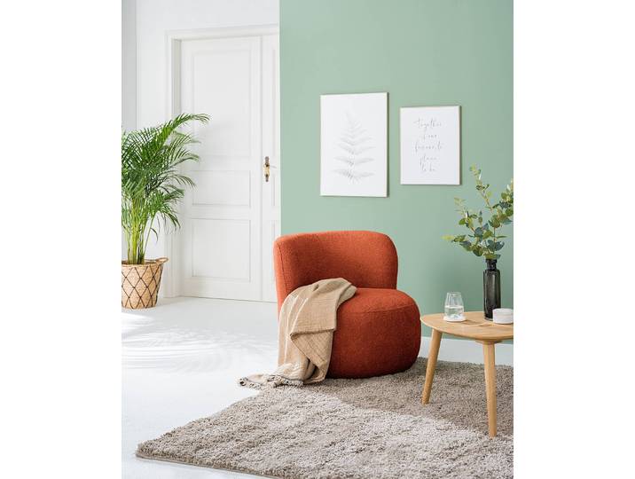 Sessel LOVELOCK Gelb/Rot Bouclé Stoff Cady 78 x 75 x 84cm