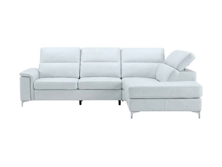 Villa Möbel Ecksofa Avenger, L-Form 1 Teile, Echtleder-Ecksofa mit Kopfteilverstellung fürs Wohnzimmer