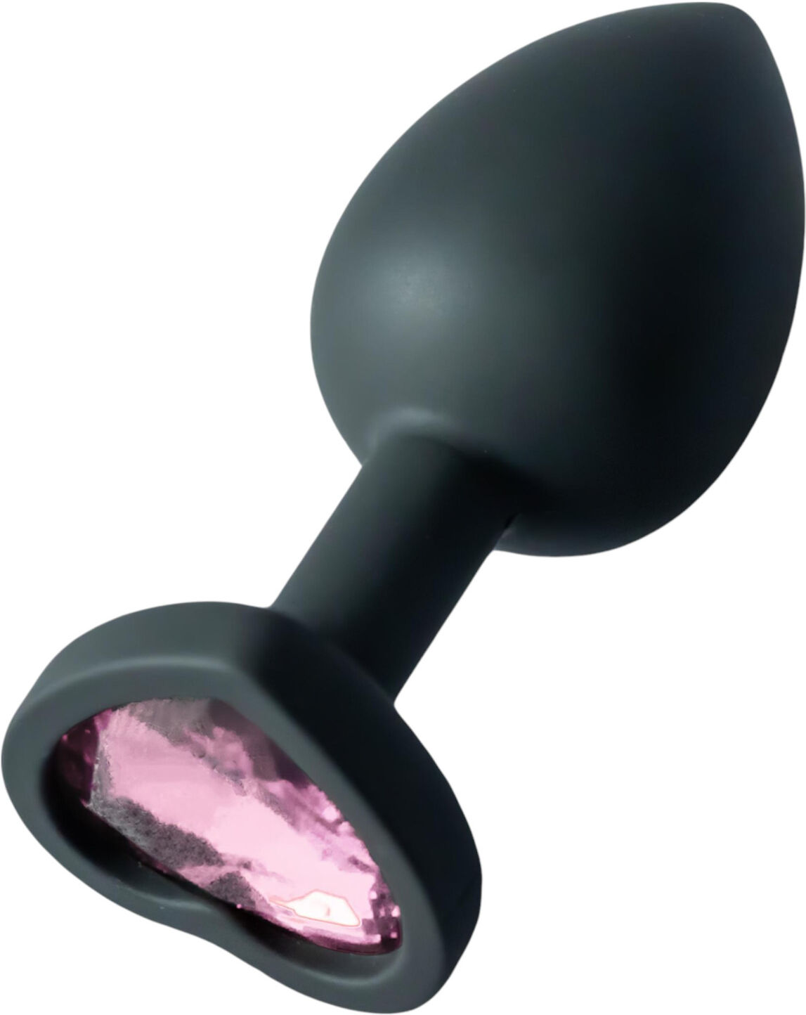 Sunfo - Silicone Heart Gem Anal Plug (Black)