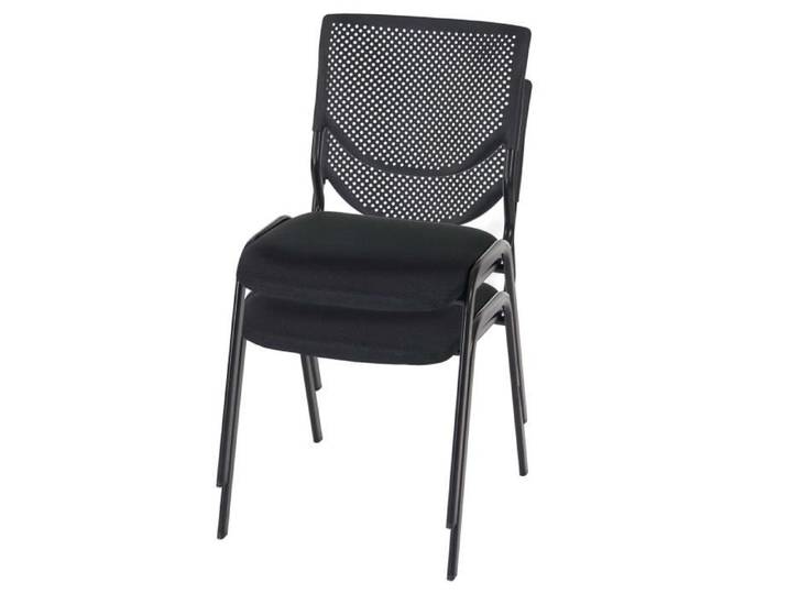 Lot de 2 chaises de conférence / visiteur T401 empilable ~ siège noir pieds noirs
