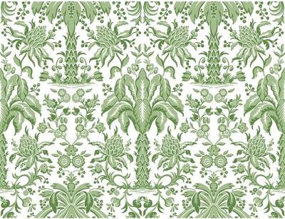 York Wallcoverings Palmetto Palm Damask Green Wallpaper