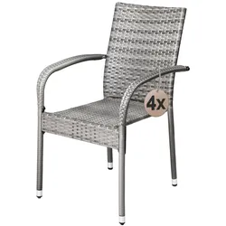 CASARIA® Gartenstühle 4er Set Stapelbar Grau
