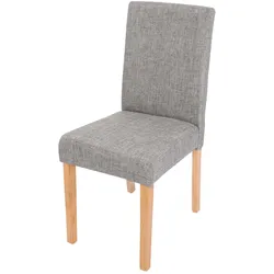 Chefgastro Esszimmerstuhl klassisch und zeitlos | HxBxT 90x43x56cm | Sitzhöhe 45cm | Stoff/Textil | helle Beine | Grau | Küchenstuhl Stuhl
